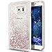 Produktbild Für Samsung Galaxy S6 Edge Plus Hülle,Galaxy S6 Edge Plus Hülle Glitzer Bling Cristal Transparent Hart Liquid Flüssig Case,EMAXELERS Galaxy S6 Edge Plus Hülle Blumen,Galaxy S6 Edge Plus Hülle Crystal Bling Glitzer Diamant Sparkly Liebe Herzen Flüssig Flowing Liquid 3D Transparent Hart Rückseite Handytasche Hülle Schale Etui Tasche Case Cover Haut Schale für Samsung Galaxy S6 Edge Plus,Fluorescent Hearts:Light Pink