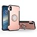 Produktbild Ring Halter Ständer Hülle für iPhone XS Max 6.5 zoll,Shinyzone [Kohlefaser Anti-Rutsch] [Kompatibel mit Magnetischer Autohalterung] Dual Layer TPU + PC Design Schutzhülle für iPhone XS Max 6.5 zoll-Roségold