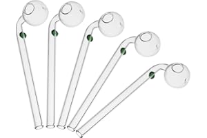 AGD LIGHTS Clear Thick Glass Oil Burner Pipe - 5.1 Inches (5PCS Green)
