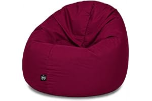 Patchhome Sittsäck med 2-i-1-funktion, sittdyna, saccosäck, vinröd, 125 cm i diameter i 25 färger och 3 olika storlekar, färd