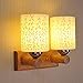 Produktbild &Wohnzimmer Flur Schlafzimmer Wandleuchte Wandlampe LED Holz Nachttischlampe Wandleuchte einfache moderne Schlafzimmer Wand Lampe Gang Treppenhaus Massivholz Wandleuchte&Kabellose Wandleuchte