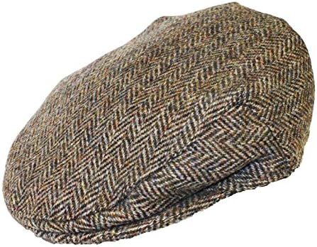 Henry Thomas Adult Unisex Genuine Harris Tweed British Made Flat Cap Lrg-58cm Brown