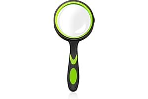 Eruinfang Lupe,Handlupe,10X Handheld Lupe,50mm bruchsicherer Hohe Klarheit Vergrößerungsglas, Leselupe für Wissenschaftsbücher, Juwelier, Zeitungen, Lesen, Insekten (Grün)