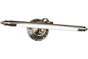 ‎LANMOU LANMOU LED Spiegellampe Retro Spiegelleuchte Einstellbar Antik Metall Schminklicht Vintage Spiegelbeleuchtung Badezimmer Spiegelschrank Schminktisch Spiegellicht Wandleuchte Warmweiß Licht 90cm/16W