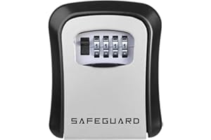 D & S LONDON Safeguard Wall Mounted Key Safe Box: Police Approved Outdoor Lock Box Alloy Body with Reinforced Polymer Shell Back Secure Key Storage for Home, Office, or Holiday Lets (115 x 40 x 95 mm)