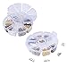 Kobwa(TM) 6 PCS 8 Compartments Round Plastic Storage Box Bead Organizer Display Containers Clear White
