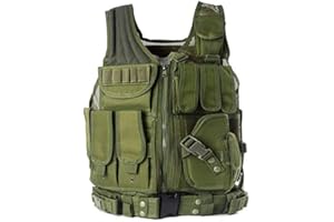 TACTICAL AREA Gilet tattico d'élite ultraleggero regolabile con aria compressa, adatto agli appassionati militari per usare pistole ad aria compressa per cacciare giubbotti da caccia all'aperto in campeggio e giochi di battaglia.