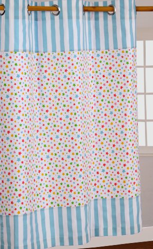 Homescapes Vorhang Kinderzimmer Ösenvorhang Kindervorhang Stars Multi 2er Set bunt 117 x 137 cm (Breite x Länge je Vorhang) 100% reine Baumwolle - 3