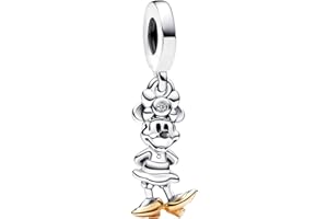 HAEPIAR Mickey S925 charme en argent sterling pour bracelet collier breloque dangle 100e Mickey Minnie pour les femmes filles cadeaux d'anniversaire…