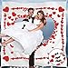Produktbild Faburo Hochzeitsherz zum Ausschneiden Brautpaar Hochzeitsspiel Hochzeitsgeschenk für Brautpaar mit 10pcs Foto Dekoration(2m x 1.7m)