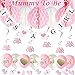 Produktbild Babyparty Mädchen, Babyparty Deko Mädchen, Babyparty Girl Deko mit IT’S A GIRL Banner, 6pcs Honeycomb Balls, Mummy to be Schärpe, IT’S A GIRL Hängende Wirbel, 15pcs Luftballons und Babyparty Konfetti