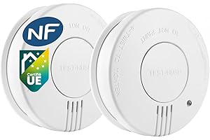 Smartwares Lot de 2 détecteurs de fumée FSM-11517 - NF - Capteurs optiques 10 Ans - Piles 5 Ans remplaçables