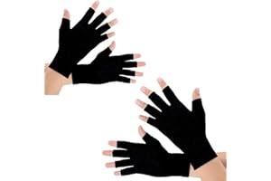 SUPERFA 2 Pairs Compression Gloves for Arthritis for Women and Men, Bamboo Arthritis Compression Gloves for Pain Relief Rheumatoid and Osteoarthritis Fingerless Gloves