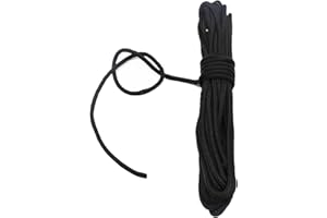 Fuwok 2/3/4/6/8/10MM 20M(64ft) Satin Nylon Trim Cord,Rattail Silk Cord,All Purpose Rope,Assorted Colors Nylon String Twisted Durable Long Ropes (Black, 2mm)