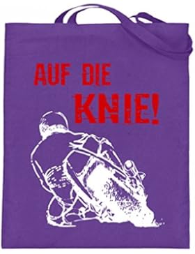Hochwertiger Jutebeutel (mit langen Henkeln) - Superbike - Auf die Knie