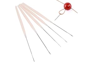 BONKZEBU 5 Pièces Outils de Perles , Aiguilles à Perles Aiguilles à Enfiler Crochet de Perles Outils de Bijoux Crochet en T pour la Fabrication de Bijoux Diamètre du Trou de Perles