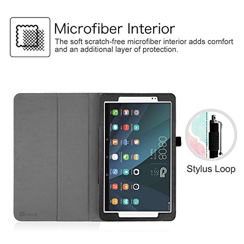 Fintie Huawei MediaPad T1 10 Hülle – Slim Fit Kunstleder (Folio) Schutzhülle Tasche Case Cover Standfunktion und Stylus-Halterung für Huawei MediaPad T1 10.0 LTE / WiFi (9,6 Zoll) Tablet-PC, Aquarell kariert - 3
