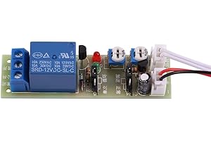 WALFRONT Relè Temporizzato Multifunzione, DC 5 V/12 V/24 V Ciclico Ritardo Temporizzatore ON OFF Modulo, 0-15 min/0-60 min Regolabile Relè (DC12 V 0-15 min Regolabile)