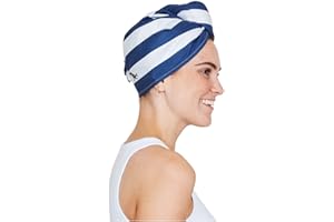 Dock & Bay Turban Hair Towel - For Home & the Beach - Super Absorbent, Quick Dry - Whitsunday Blue, One Size