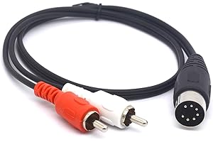 OpenII 7-pinowy kabel DIN na RCA, 7-pinowa wtyczka męska MIDI do 2 RCA męski adapter audio kabel do Bang Olufsen, Naim, Quad. Systemy stereo (50 cm)