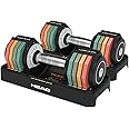 HEAD Rainbow Adjustable Dumbbells Set | Easy Weight Adjustment (1Kg-5Kg Each) | Steel+ Nylon +PP Dumbbells Set for Home Gym | Weights for Home Gym Accessories Men & Women | Home Gym Set Fitness Dumbbell