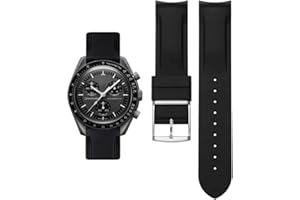 AIYIRUO Correas de Reloj Correa Omega x Swatch Moonswatch Rolex 20mm de Goma Omega x Swatch Moonswatch Speedmaster para Reemplazar la Correa,Pulsera Doblada para Hombres
