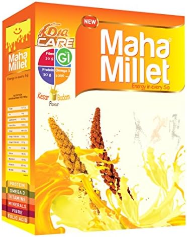 Maha Millet Kesar Badam Flavor (Diacare) Enery booster drink mix more nutritious- good for Diabetic pure diet