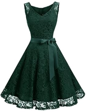 Dressystar Brautjungfernkleid Ohne Arm Kleid Aus Spitzen Spitzenkleid Knielang Festliches Cocktailkleid