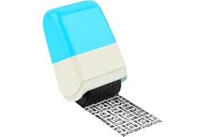 DASHUAIGE Identity Protection Roller Stamp Wide Rolling Theft Identity Prevention Stamp for Secure Confidential ID Blackout Security, Anti Theft and Privacy Safety (Blue)