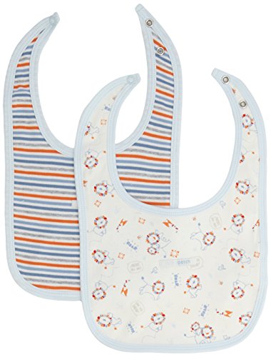 Pumpkin Patch Baby-Boys 2 Pack Bibs Striped Neckerchief, Whisper Blue, Newborn (Manufacturer Size:One Size)
