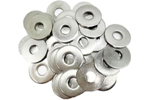 MINDWISSUP M6 Washers 30pcs M6 X 16mm Flat Penny Washers 304 Stainless Steel Large OD Flat Repair Washer Plain Round Chrome Washers for Screws & Bolts (M6X16)