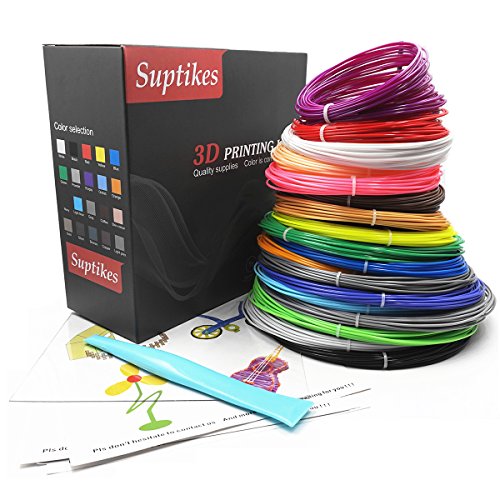 Suptikes 180 Laufmeter Filament für 3D Druckstifte- 1.75mm PLA (Polymilchsäure) Material von 18 Unique Farben 33 feetEach Farbe