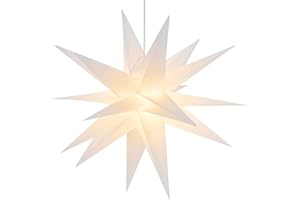 MEISTERHOME Led Weihnachtsstern Rot/Weiß, Adventsstern, für Außen, Kunststoff 55cm Mit LED Lampe 3W (Weiß)