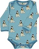 Klassische Passform. Smafolk Long Sleeved Baby Pinguin Körper - Air Blue - 56 cm - 1-2 Months