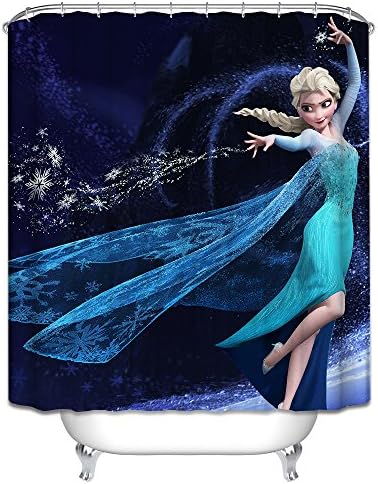 Queen Essar Cartoon Polyester Bathroom Without Shower Curtain Curtain Rod,Wide180Cm*High180Cm