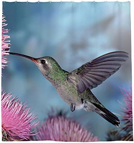Bhdangfds Hummingbird and Flowers Shower Curtain Polyester Fabric Bathroom Shower Curtain Set with Hooks 72 By 72-inch,180cmx180cm