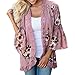 Produktbild OverDose Fraun Chiffon-Spitze Blumen Öffnen Sie Cape Tops Casual Mantel Lose Bluse Kimono Jacke Cardigan(A-Pink,M)
