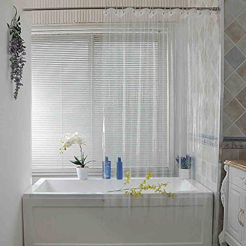 QQ PEVA Shower Curtain 3D Water Cube Effect Waterproof Heavy-duty Blackout Curtains ( Size : 180*240cm(W*H) )