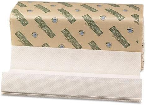 Boardwalk® - Green Folded Towels, C-Fold, Natural White, 10 1/8W x 13L, 200/Pack, 12/Carton - Sold As 1 Carton - Protect the planet with these towels made entirely from recycled materials.