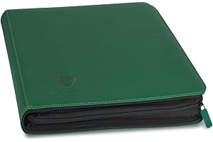 Card Guardian 12 Pocket Card Binder with Zipper – Premium Trading Card Binder Holds 480 Cards – Side-Loading TCG Binder for MTG, Lorcana, Match Attax, One Piece & More (Green)