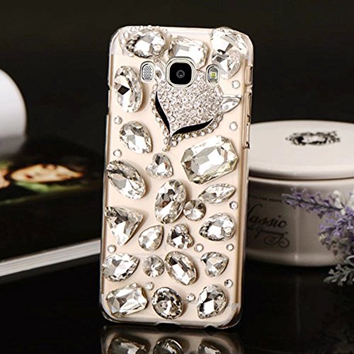 Bling Bling Galaxy A5 2017 Hülle, MOMDAD Handmade Diamant Transparent Schutzhülle für Samsung Galaxy A5 2017 A520 Glitzer Glänzend Handyhülle [Cartoon Fuchs Fox] PC Hart Case Cover Luxus Crystal Strass Shining Handgefertigt Schutz Kratzfeste Stoßdämpfende Handy Tasche Schale Bumper – Diamond # 5 - 5