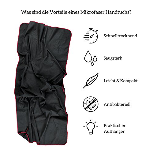 MAVE ATHLETIC ® 2er Set PREMIUM Mikrofaser Handtücher – Leicht, Schnelltrocknend & Antibakteriell – Microfaser Reise-, Sport-, Fitness- Handtuch, Reisehandtuch - 2