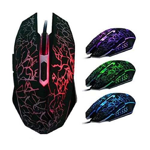 Chianrliu Ergonomique Avec Led Peu De Stress Avec Cette Souris à Led Aux 7 Couleurs Apaisantes, 6 Boutons