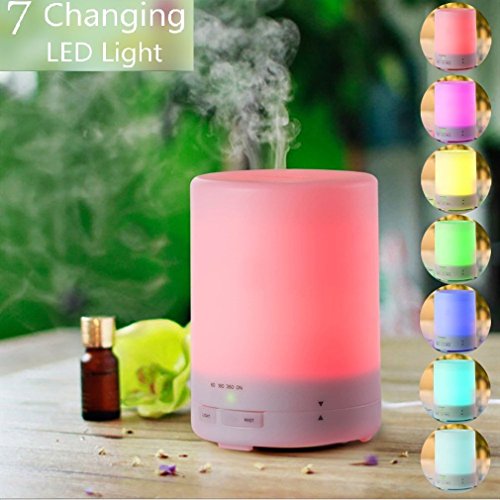 Mgaolo Ultraschall Luftbefeuchter Aroma Diffuser Duftöldiffusoren Ätherisches Öl Duftlampe mit 7 Farbewechsel-Led Beleuchtung Humidifier eignet für Schlafzimmer/Baby/Büro/Yoga usw (300ml)