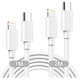 HOSOW Cavo iPhone USB C 1M+2M 2Pezzi [Certificato MFi] Cavo USB C Lightning Cavo Caricatore iPhone Cavo Lightning Cavetto per