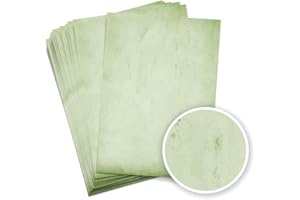 PARTYCARDS Carta da lettere vintage | Design retrò | 50 foglia| Verde|Formato DIN A4 (21,0 x 29,7 cm) | Grammatura A4 90 g/m² | fronte-retro Stampato, adatto a tutte le stampanti