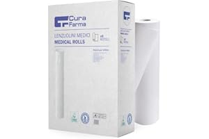 Cura Farma Confezione di Rotoli Carta per Lettino Massaggio, Medico o Estetista. Confezione da 6 Rotoli Lenzuolini Medici EcoLabel. Dimensioni