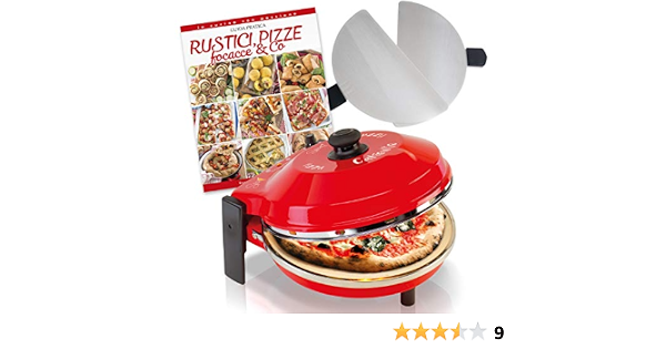 SPICE - Forno Pizza CALIENTE con pietra refrattaria 32 cm 400 gradi  Resistenza circolare + 2 Palette Acciaio Inox + Ricettario Rustici Pizze  Focacce : Amazon.it: Casa e cucina