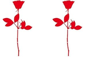 ‎GREENIT GreenIT Rose 10cm Auto Fenster Spiegel Aufkleber Tattoo die Cut Decals Vinyl Selbstklebende Deko Folie Depeche Mode (2 Stück rot)