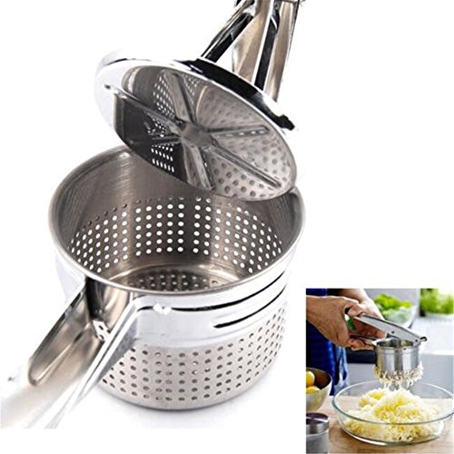 valink Edelstahl Kartoffelpresse Kartoffelstampfer, Obst Gemüse Press Maker Saftpresse Crusher Squeezer – Einfache Reinigung Haushalt Küche Kochen Tools – 27 x 9 x 10 cm - 3